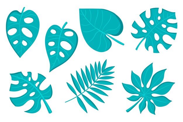 Hojas tropicales monocromáticas
