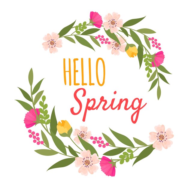 Hola adorno de primavera con flores