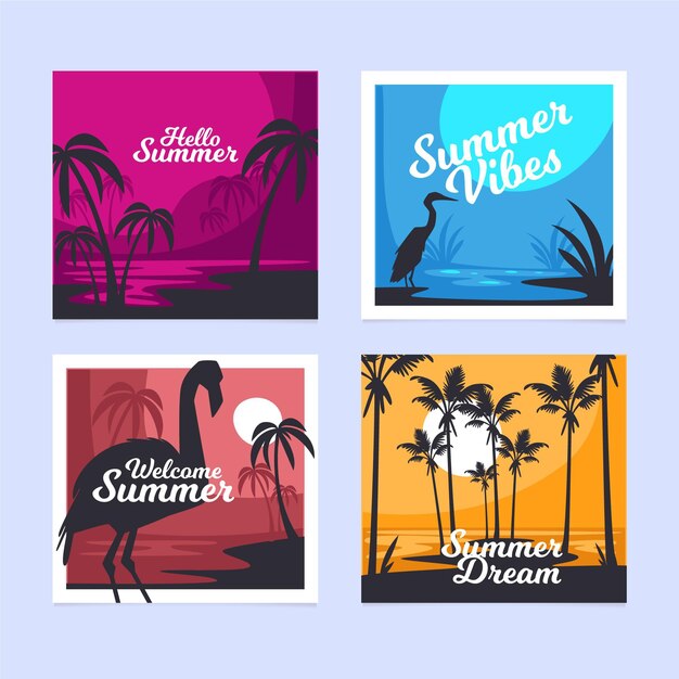 Hola colección de publicaciones de instagram de verano