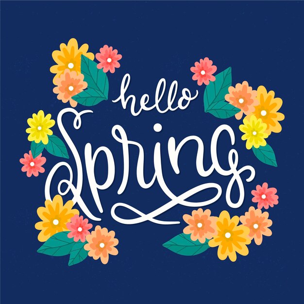 Hola concepto de letras de primavera