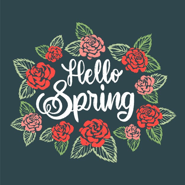 Hola concepto de letras de primavera