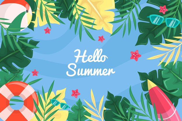 Hola fondo de agua y hojas de verano