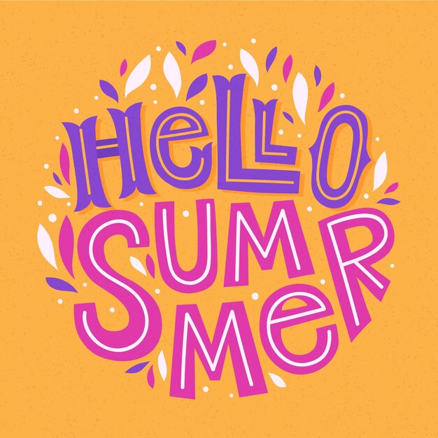Hola fondo de letras de verano