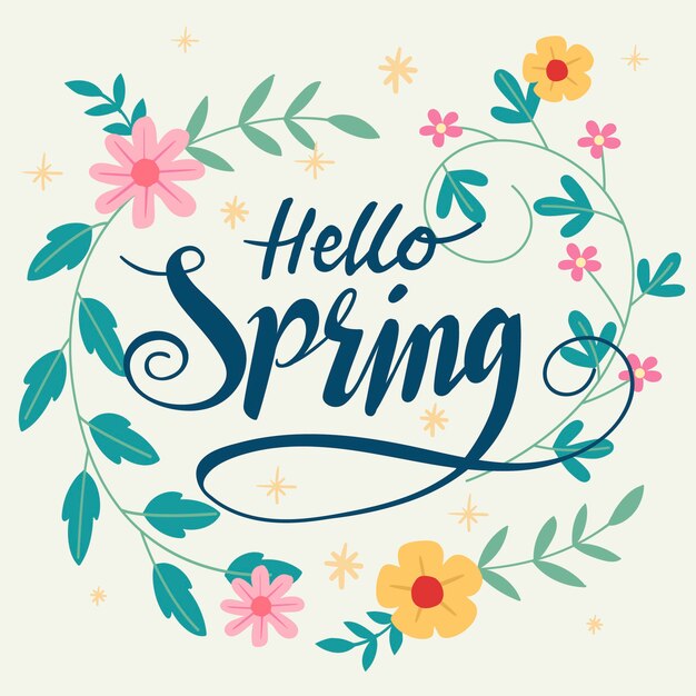 Hola fondo de pantalla de primavera con flores