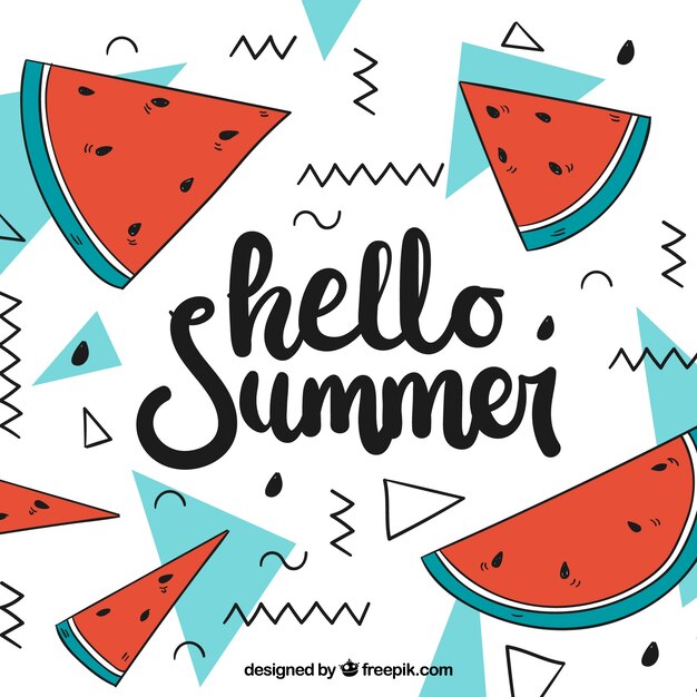 Hola fondo de verano con deliciosas sandías