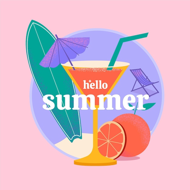 Vector gratuito hola ilustración de verano