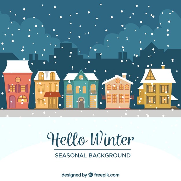 Hola invierno fondo estacional