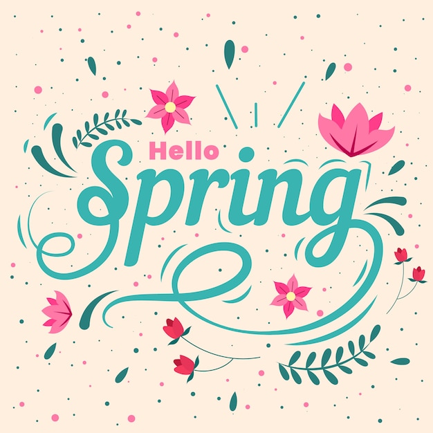 Hola letras de primavera