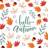 Vector gratuito hola otoño - letras