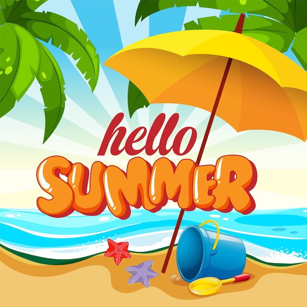 Hola plantilla de banner de verano
