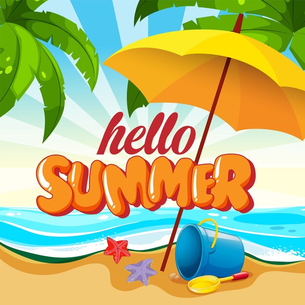 Hola plantilla de banner de verano