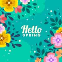 Vector gratuito hola primavera colorida