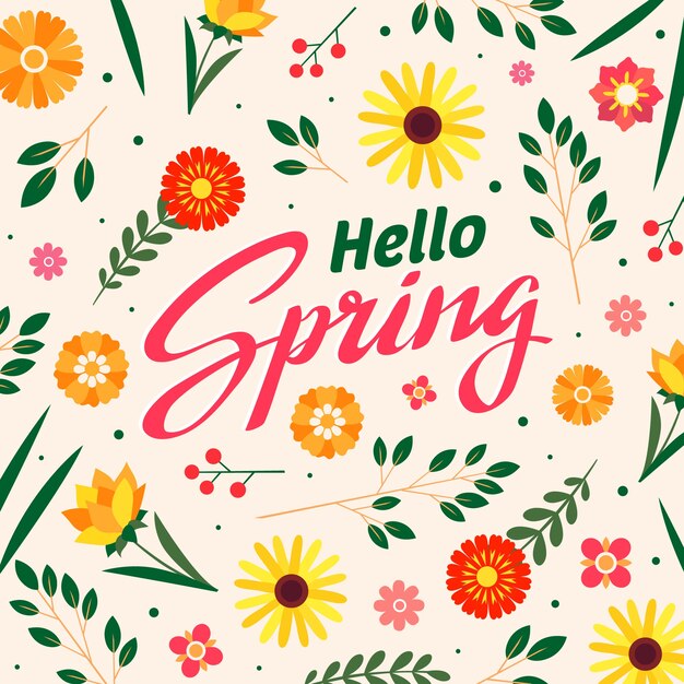 Hola primavera colorida