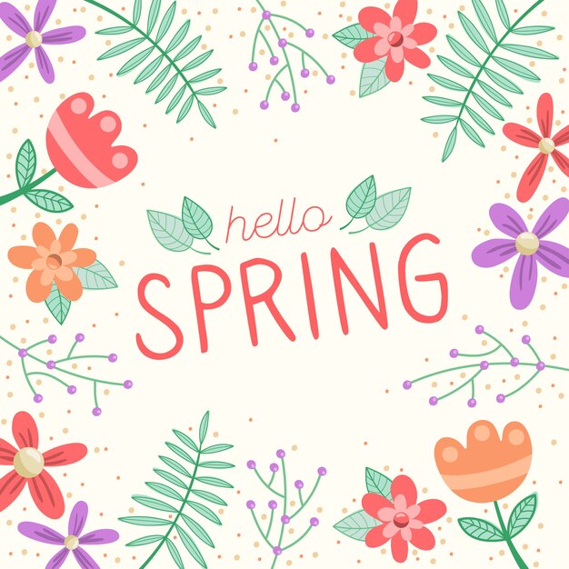 Hola protector de pantalla de primavera con flores