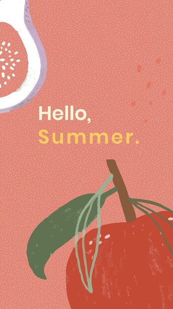 Hola recurso de diseño de plantilla de verano afrutado