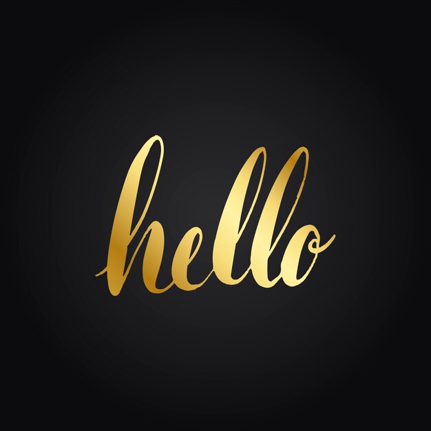 Hola saludo tipografía estilo vector