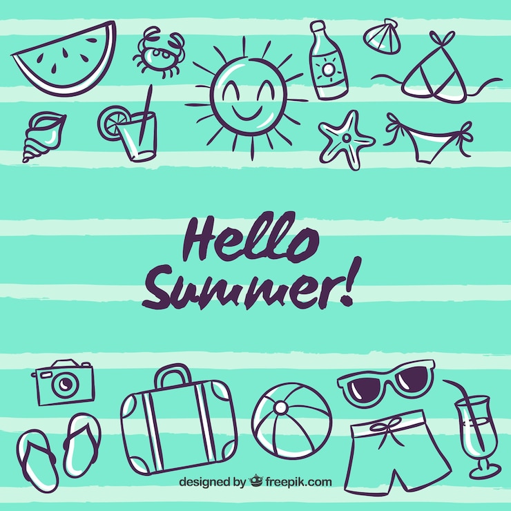 Vector gratuito hola verano de fondo