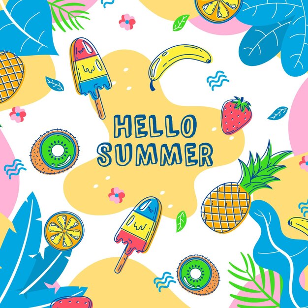 Hola verano con helado y piña