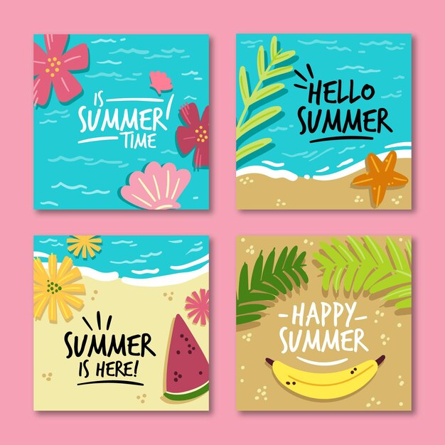 Hola verano venta instagram posts set