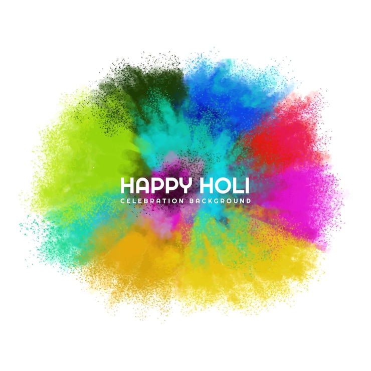 Vector gratuito holi celebración colorida salpicadura para el fondo del festival indio