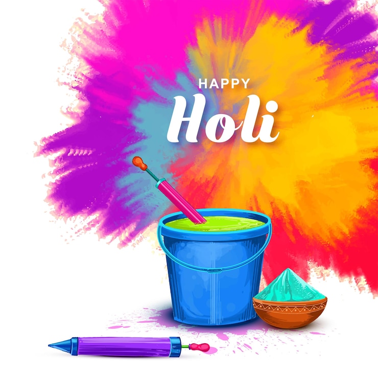 Vector gratuito holi celebración colorida salpicadura para el fondo del festival indio