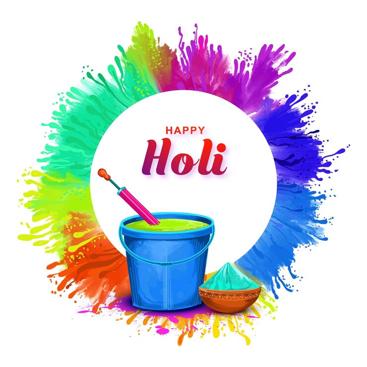Vector gratuito holi celebración colorida salpicadura para el fondo del festival indio