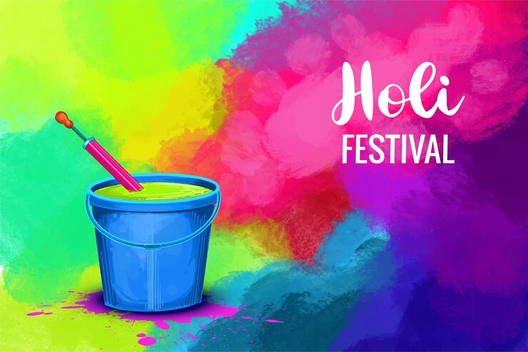Vector gratuito holi celebración colorida salpicadura para el fondo del festival indio