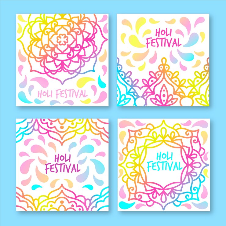 Vector gratuito holi festival instagram post collection