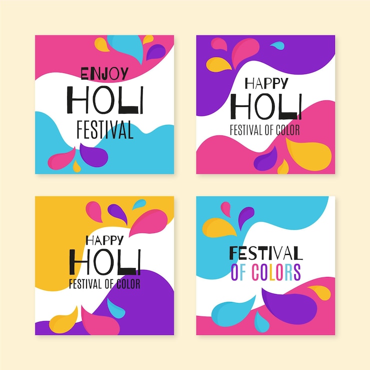Vector gratuito holi festival instagram posts