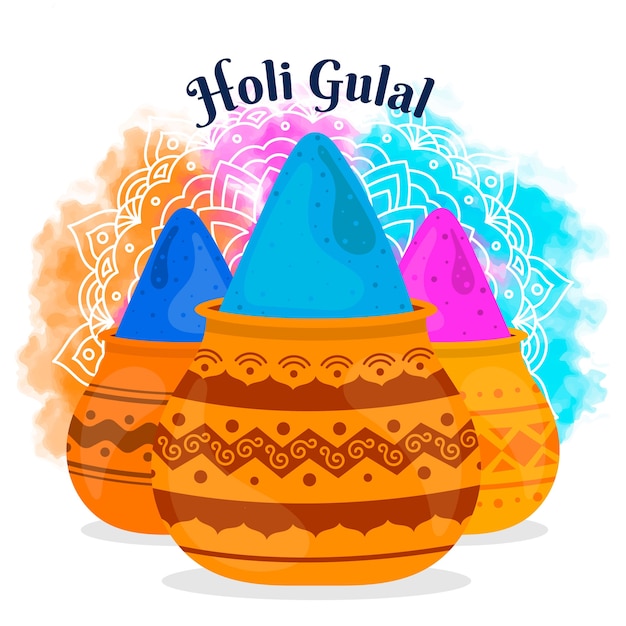 Holi gulal colorido