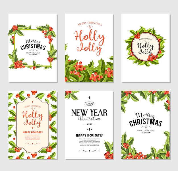 Holly jolly - conjunto de banners de navidad.