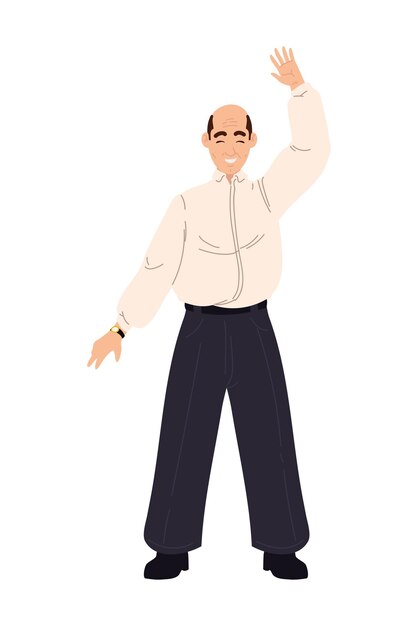 hombre adulto calvo icono aislado