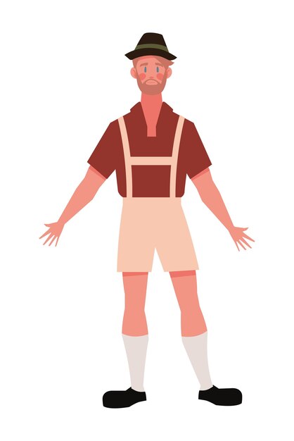 hombre alemán con ilustración de cuero