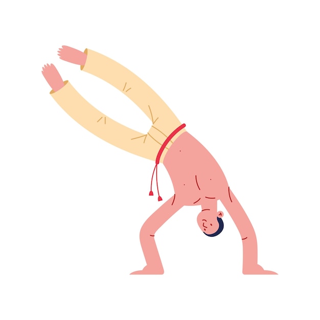 Vector gratuito hombre bailando capoeira