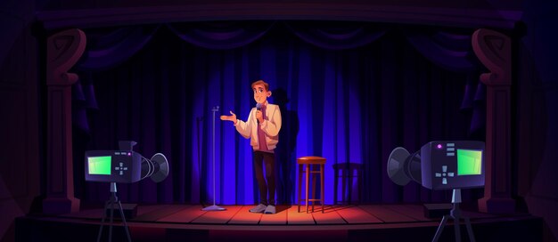 Hombre comediante en el escenario