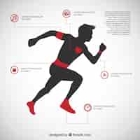 Vector gratuito hombre corriendo infografía