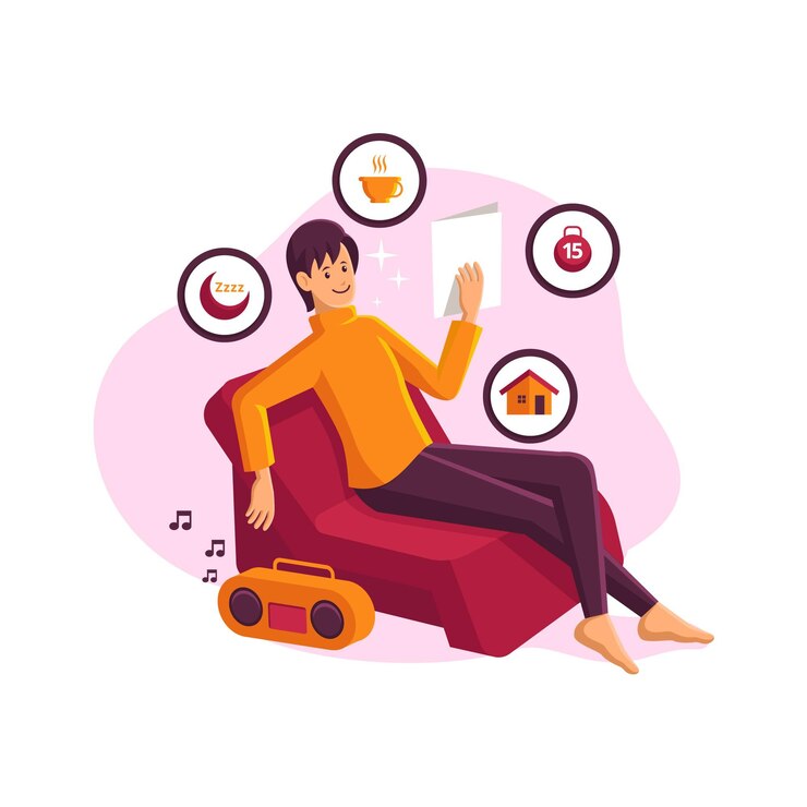 Vector gratuito hombre cuidando su salud mental