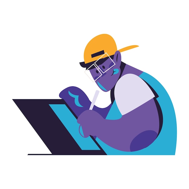 hombre, diseño, y, creatividad, icono, aislado