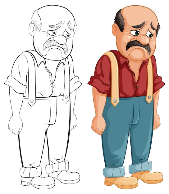 Hombre de edad avanzada triste en colgantes