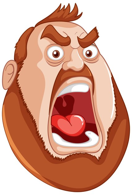 El hombre enojado gritando Ilustración vectorial