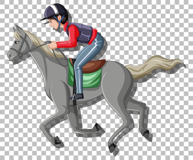 Vector gratuito hombre, equitación, un, caballo, aislado