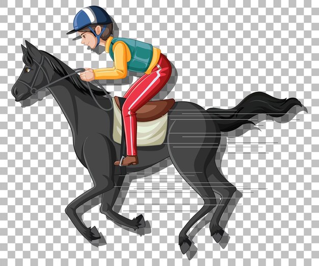 hombre, equitación, un, caballo, aislado