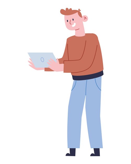 hombre estudiando ilustración