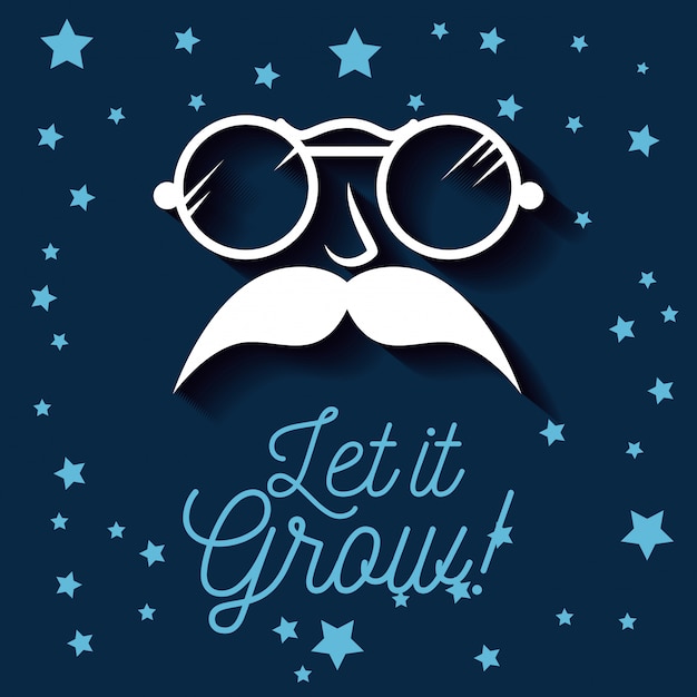 Hombre con gafas de sol y bigotes estilo movember