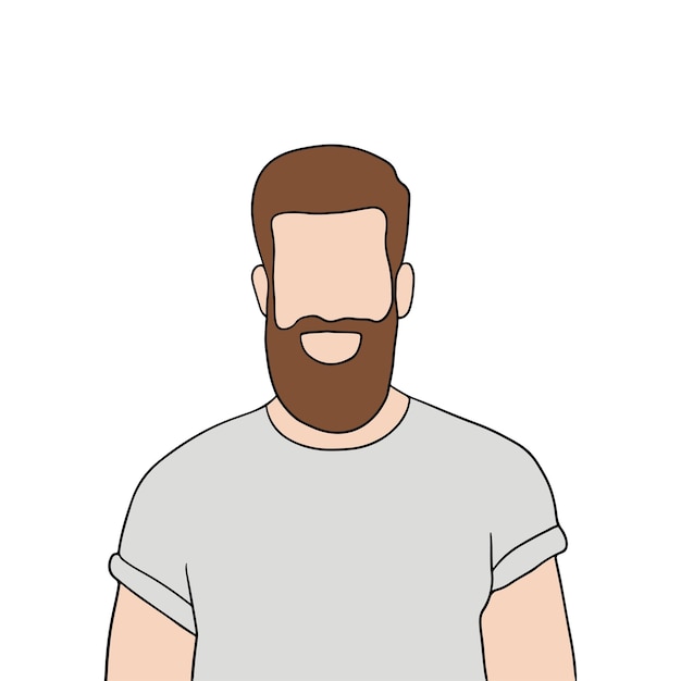Hombre guapo joven aislado en diferentes poses en la ilustración de fondo blanco