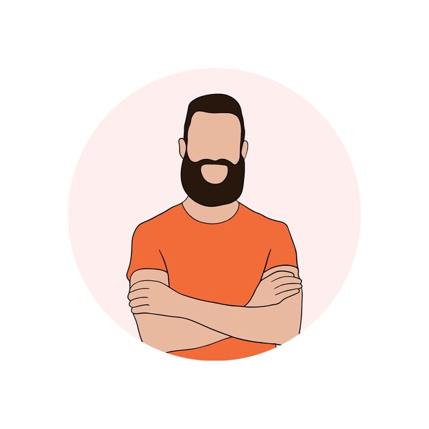 Hombre guapo joven aislado en diferentes poses en la ilustración de fondo blanco