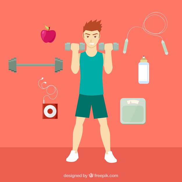Hombre haciendo fitness