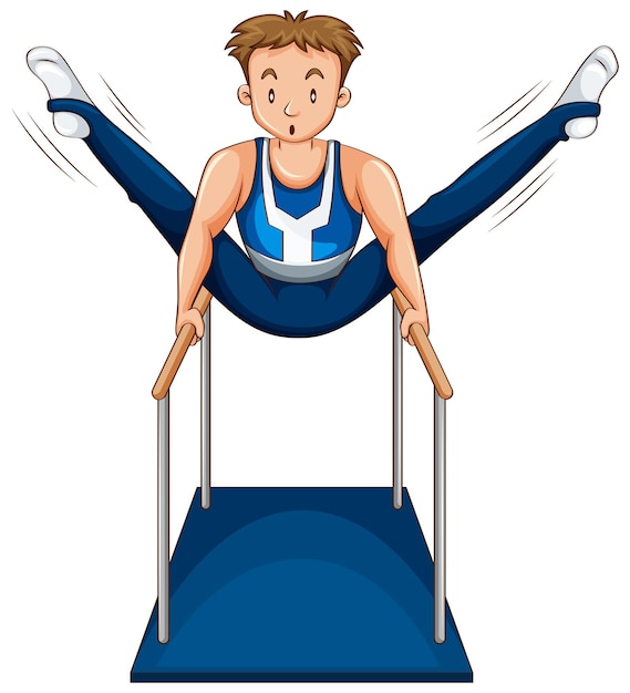 Hombre haciendo gimnasia en barras paralelas