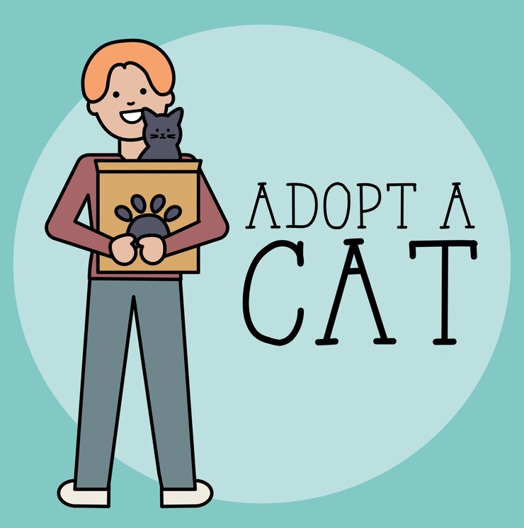 Vector gratuito hombre joven con linda mascota gato
