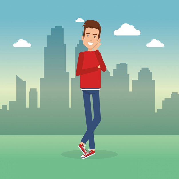 hombre joven en el parque